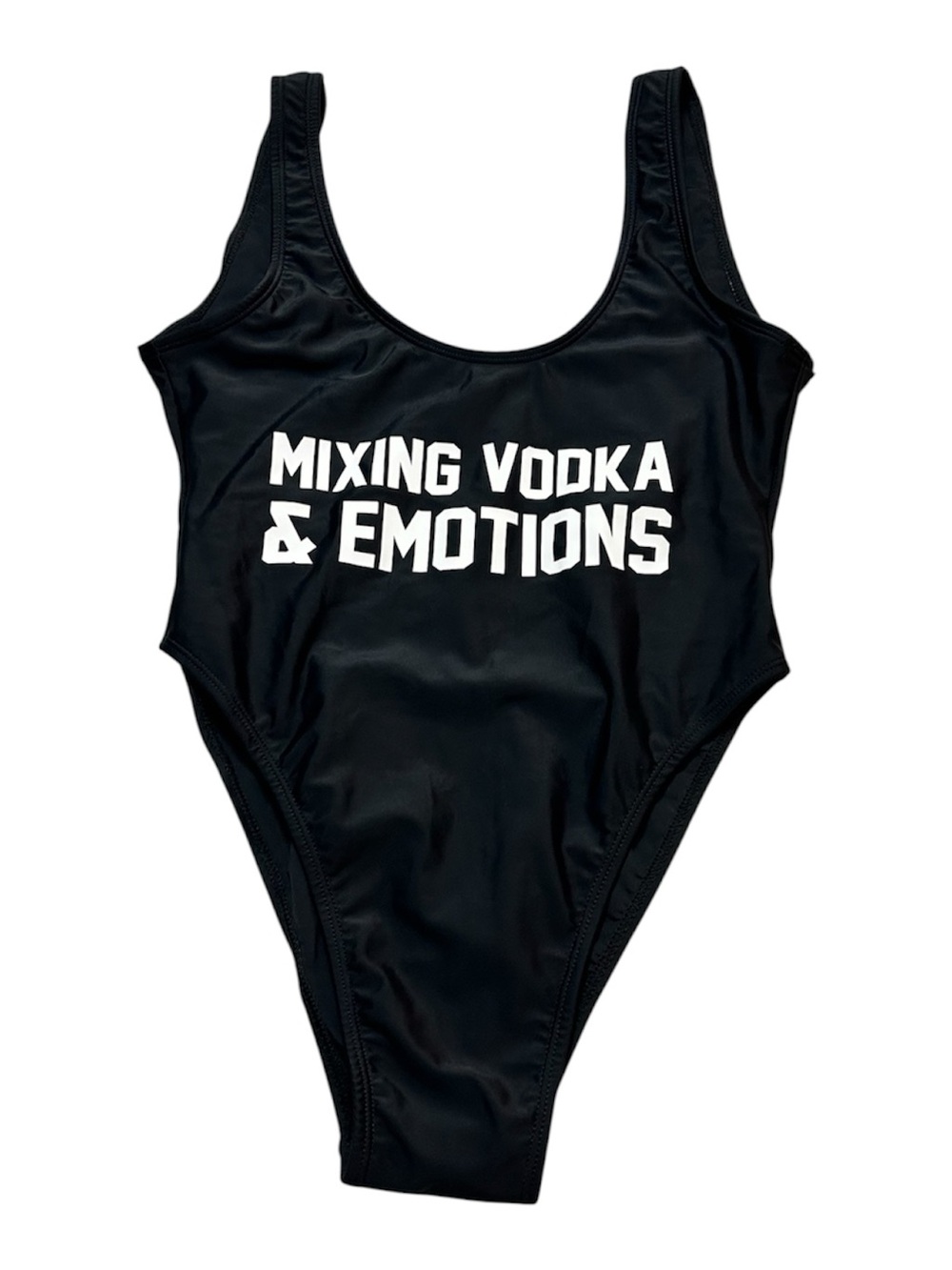 NWT Black Scoop-Back One-Piece Swimsuit - Mixing Vodka & Emotions